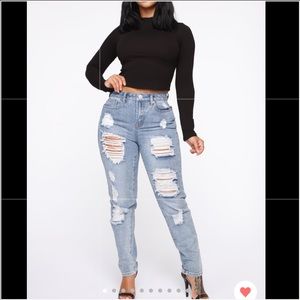 LIGHT RIPPIED WASH BLUE JEANS